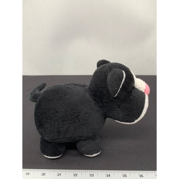 Russ Berrie & Co Black & White Tuxedo Tabby Cat #49296 Stuffed Animal - Picture 3 of 6